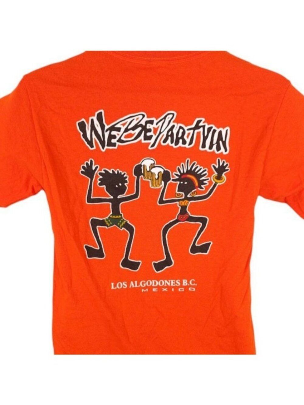 Los Algodones T Shirt Mens Size Small Orange Mexico Travel Destination Tee
